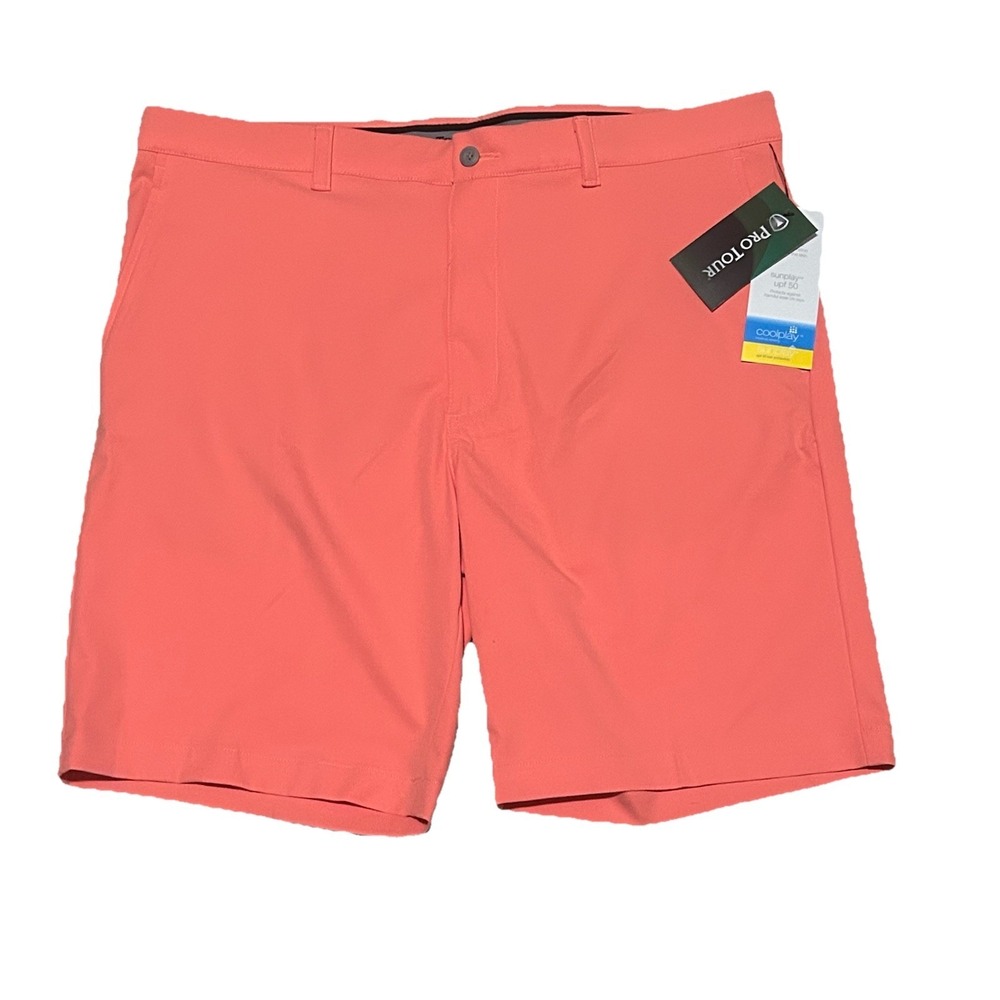 Pro Tour Cool Play Mens Golf Shorts Size 36 Pink Coral NWT
